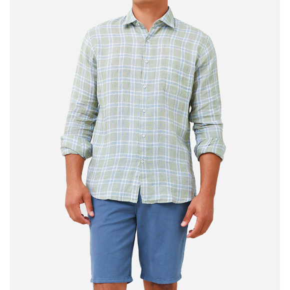 Peter Millar Seaside Men's Upwell Linen Sport Shirt Sz. L MSRP $149 - Picture 2 of 10